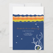 Kissing Fish Corals Beach Whimsical Niedlich Weddi Einladung (Rückseite)