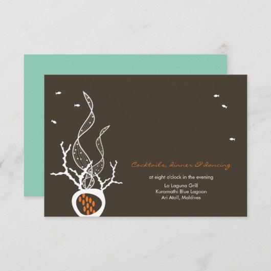 Kissing Fish Corals Beach Whimsical Niedlich Weddi Einladung