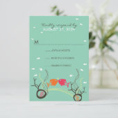 Kissing Fish Corals Beach Whimsical Niedlich Weddi RSVP Karte (Stehend Vorderseite)