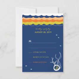 Kissing Fish Corals Beach Whimsical Wedding RSVP