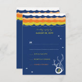 Kissing Fish Corals Beach Whimsical Wedding RSVP (Vorne/Hinten)