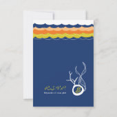 Kissing Fish Corals Beach Whimsical Wedding RSVP Karte (Rückseite)