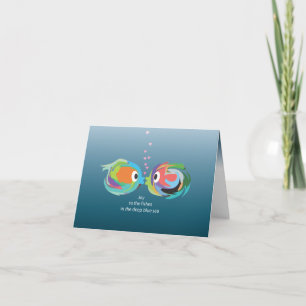 Kissing Fish note card Feiertagskarte