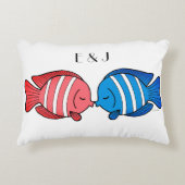 Kissing Fish Pillow Custom Wedding Geschenk für Pa Zierkissen (Vorderseite)