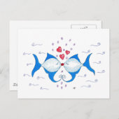 Kissing Fish Postcard Postkarte (Vorne/Hinten)