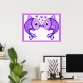 KISSING FISH POSTER (Heimbüro)