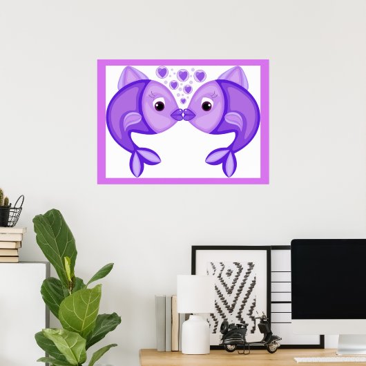 KISSING FISH POSTER (Heimbüro)
