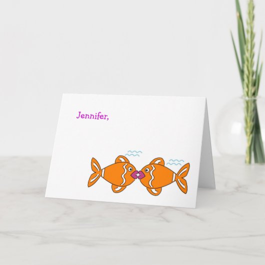 Kissing fish Valentine Liebe Card Feiertagskarte (Vorderseite)