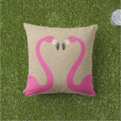 Kissing Flamingos Beach Sand Outdoor Pillow Kissen Für Draußen (Golfball-Marker)