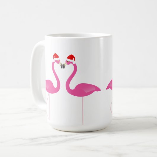 Kissing Flamingos Holiday Tasse (Vorderseite Links)