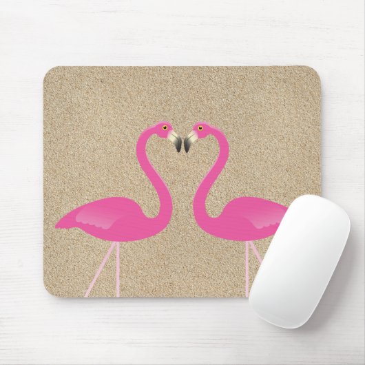 Kissing Flamingos Mousepad (Mit Mouse)