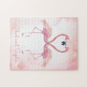 Kissing Flamingos | Nur die beiden von uns Valenti Puzzle (Horizontal)