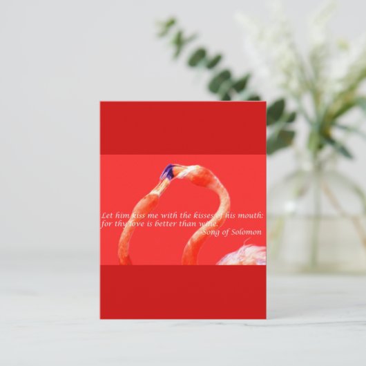 Kissing Flamingos Postkarte (Stehend Vorderseite)