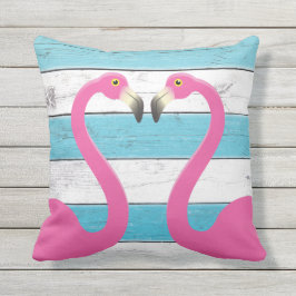 Kissing Flamingos Türkis Outdoor Kissen Für Draußen