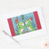 KISSING FROGS, DRAGONFLIY MISTLETOE FERIENSTUFE RECHTECKIGER AUFKLEBER (Umschlag)