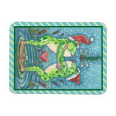 KISSING FROGS, DRAGONFLY MISTLETOE URLAUB MAGNET (Horizontal)