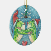 KISSING FROGS, DRAGONFLY MISTLETOS ORNAMENT Round (Rechts)