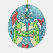 KISSING FROGS, DRAGONFLY MISTLETOS ORNAMENT Round (Links)