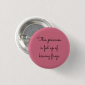 Kissing Frogs Fairy Tale Typografie Black and Pink Button (Vorne & Hinten)