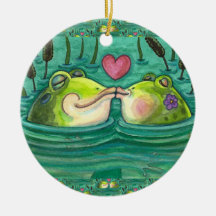 KISSING FROGS FARBE FARBE COLORFUL & NIEDLICH POND