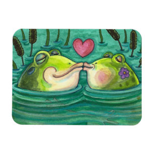 KISSING FROGS FARBE FARBE COLORFUL & NIEDLICH POND MAGNET