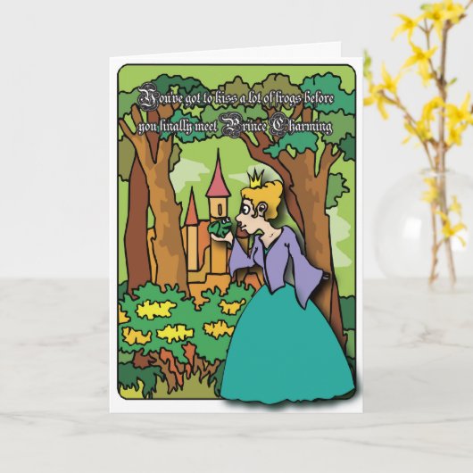 Kissing Frogs - Get Bent Greetings Karte (Gelbe Blume)