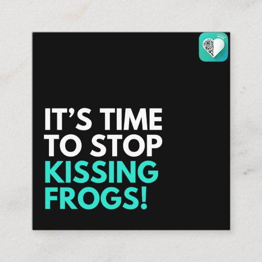 Kissing Frogs Quadratische Visitenkarte (Vorderseite)