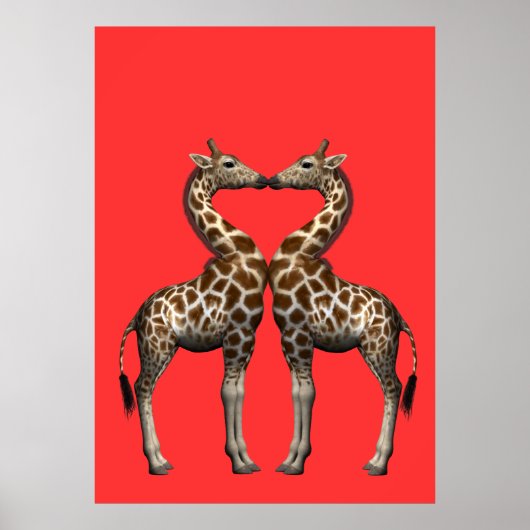 Kissing Giraffes Poster (Vorne)