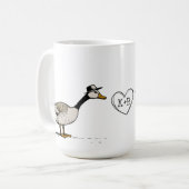 Kissing Goose Custom Initials Couple Kaffeetasse (Vorderseite Links)