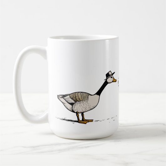 Kissing Goose Custom Initials Couple Kaffeetasse (Links)