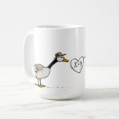 Kissing Goose Custom Initials Gay Couple Kaffeetasse (Vorderseite Links)