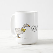 Kissing Goose Custom Initials Lesbian Couple Kaffeetasse (Vorderseite Links)