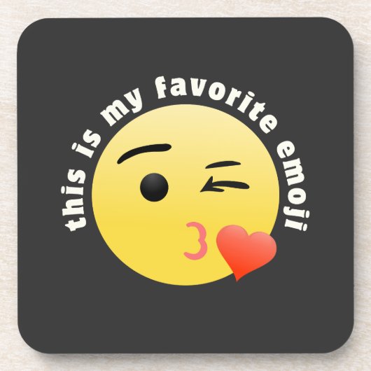 Kissing Heart Emoji Getränkeuntersetzer (Vorderseite)