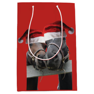 Kissing Horse Santa Claus Mittlere Geschenktüte