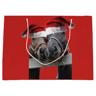 Kissing Horses Santa Claus Große Geschenktüte