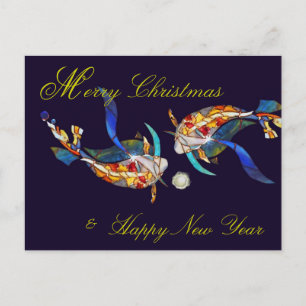 Kissing Koi Frohe Weihnachten & Neues Jahr Postcar