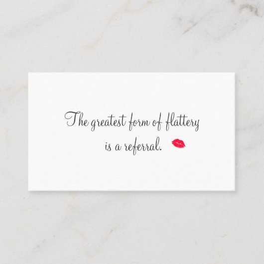 Kissing Lips - Referenzkarte für die Kosmetologie Empfehlungskarte (Vorderseite)