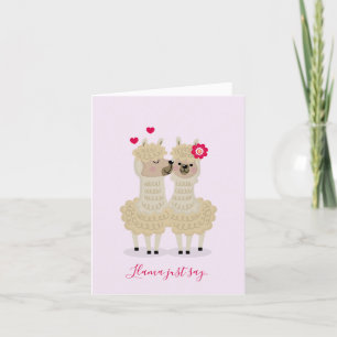 Kissing Llamas Valentine's Day Cards Feiertagskarte