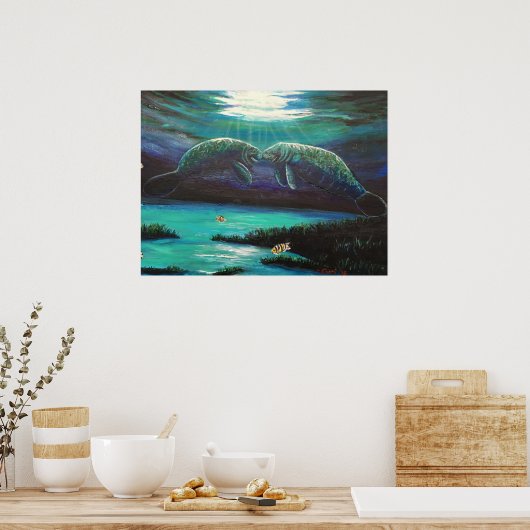 Kissing Manatees Poster (Küche)