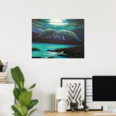 Kissing Manatees Poster (Heimbüro)