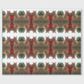 Kissing Mistletoe: Weihnachtspferde Roter Bug Geschenkpapier (Flach)