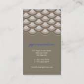 Kissing Origami Paper Cranes & Zen Scallop Muster Visitenkarte (Rückseite)