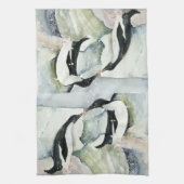 Kissing Penguin Freundschaft Küche Handtuch (Vertikal)