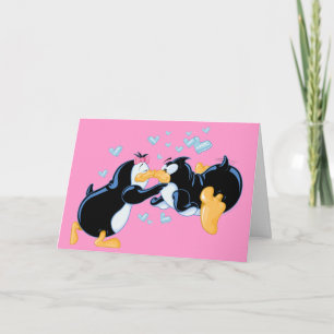 Kissing Penguins Greeting Card Karte
