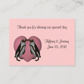 Kissing Pinguins Hochzeitstisch Platzkarte (Rückseite)