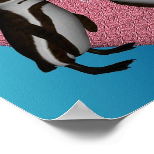 Kissing Pinguins Jubiläum Hochzeitsposter Poster (Ecke)