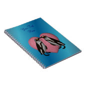 Kissing Pinguins Pink Heart Personalisiert Noteboo Notizblock (Rechte Seite)