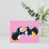 Kissing Pinguins Postcard Postkarte (Stehend Vorderseite)