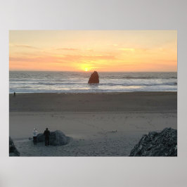Kissing Rock in Gold Beach Oregon bei Sunset Poster