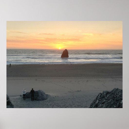 Kissing Rock in Gold Beach Oregon bei Sunset Poster (Vorne)